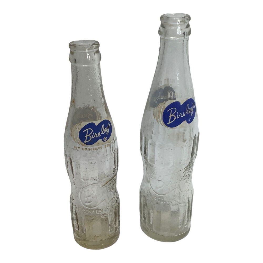 2‎  Vintage Bireley's Glass Bottle Embossed Logo King Size and 6 3/4 fl 0z Rare